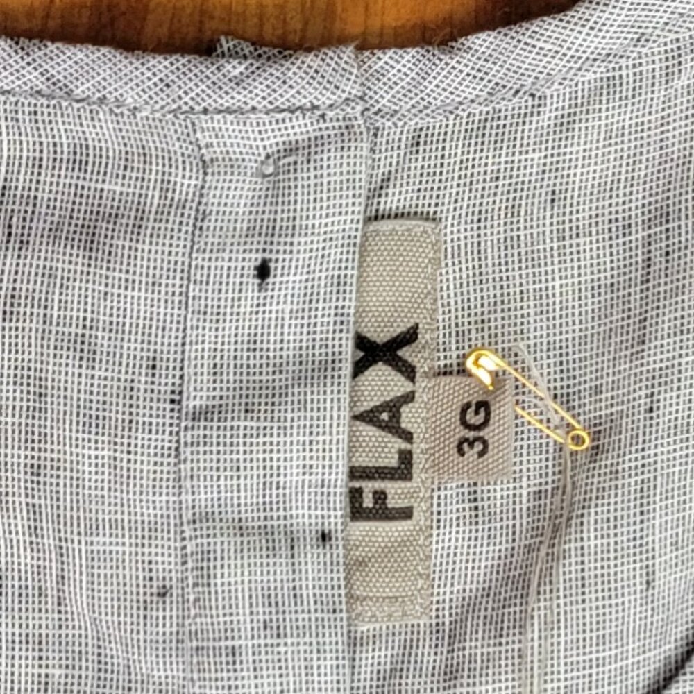 Flax Women's Grey Linen Short Sleeve Button Back Shirt - Size 24-26 - Picture 7 of 7